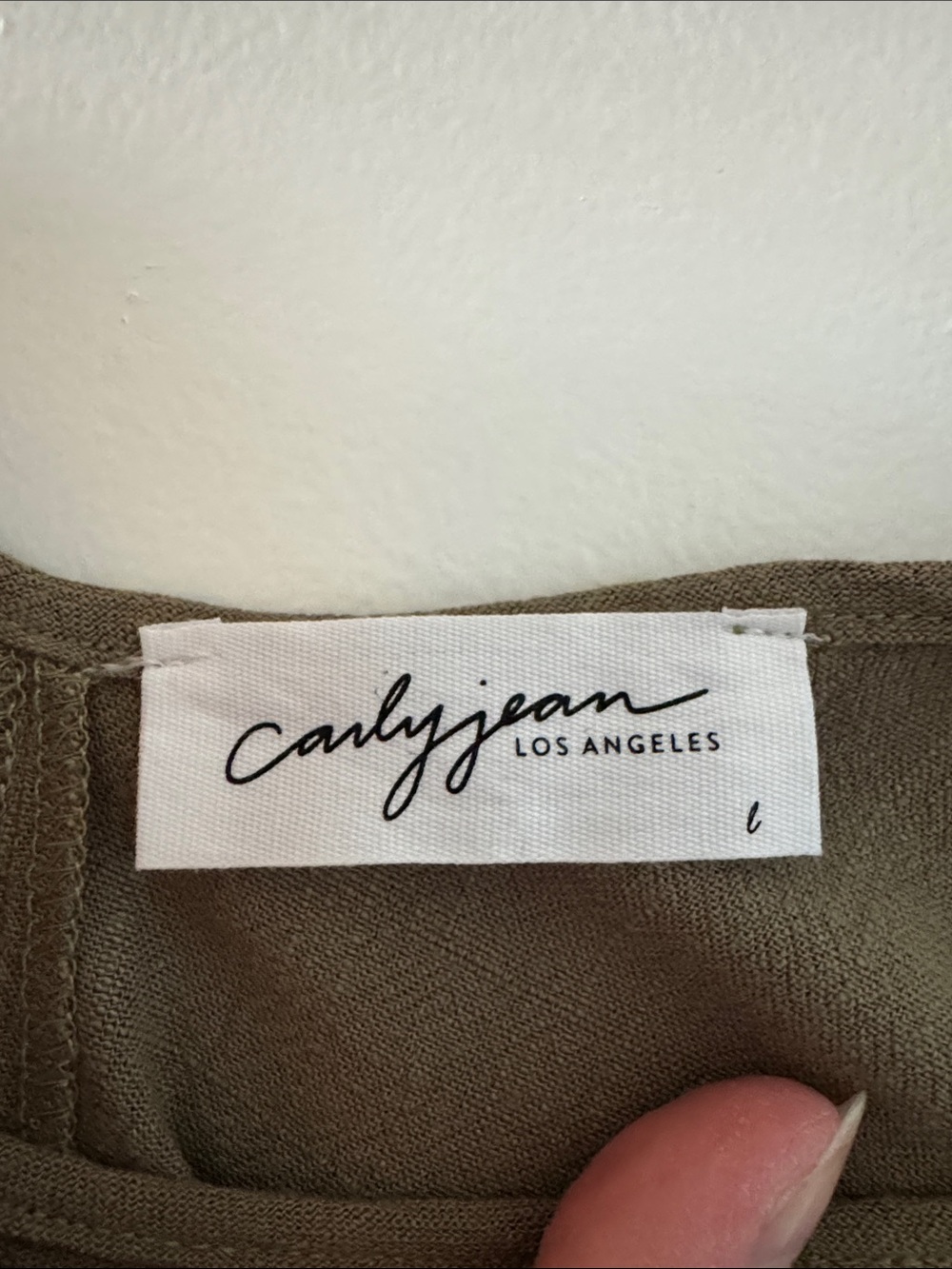 Carly Jean Los Angeles Olive Green Slip Dress - size L - Picture 3 of 5